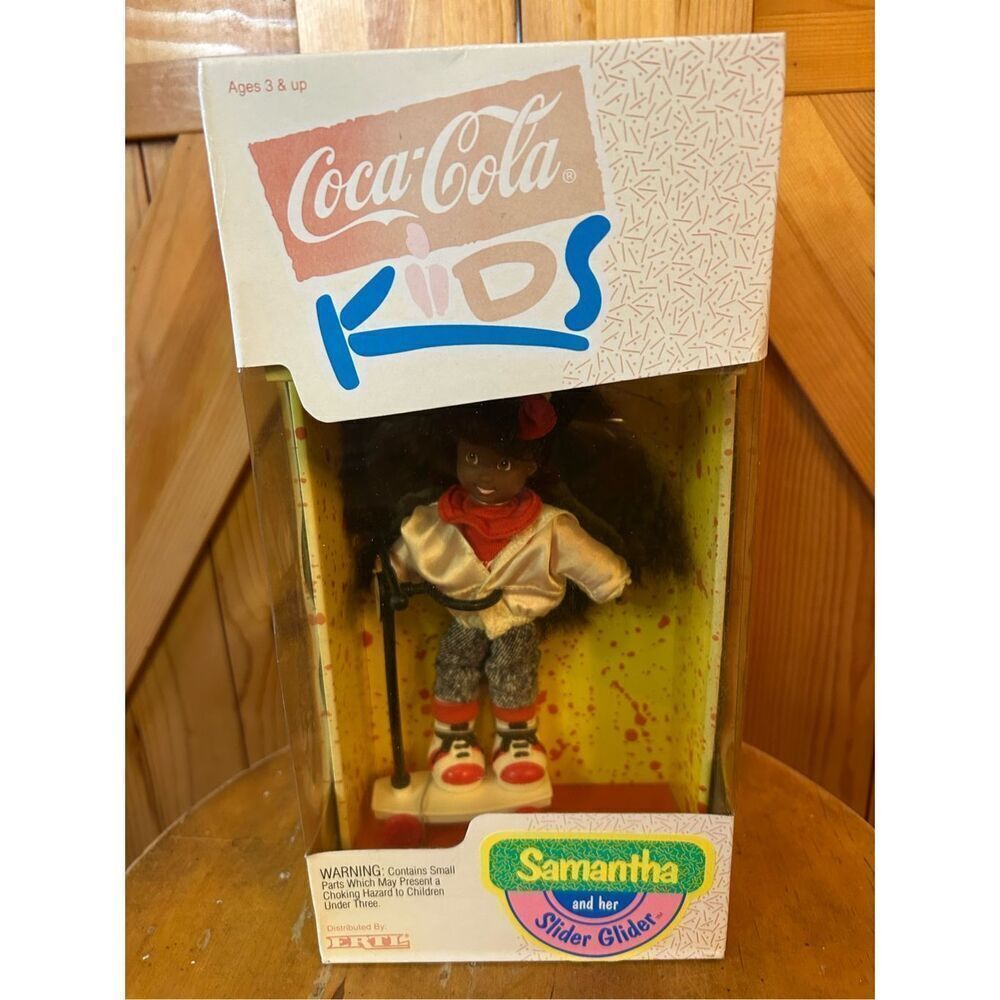 Vintage Coca Cola Kids Doll Samantha and Her Slider Glider 1993 (8638) sealed